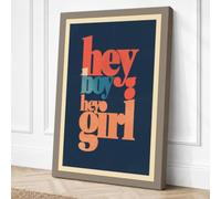 Hey How Are You Typography Canvas Wall Art Print 18x12 Inch (46 x 30 cm)