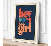 Hey How Are You Typography Canvas Wall Art Print 24x16 Inch (61 x 41 cm)