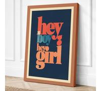 Hey How Are You Typography Canvas Wall Art Print 24x16 Inch (61 x 41 cm)