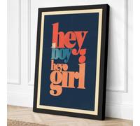 Hey How Are You Typography Canvas Wall Art Print 30x20 Inch (76 x 51 cm)