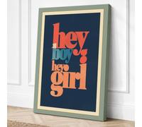 Hey How Are You Typography Canvas Wall Art Print 30x20 Inch (76 x 51 cm)