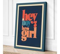 Hey How Are You Typography Canvas Wall Art Print 36x24 Inch (91 x 61 cm)