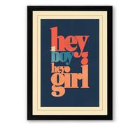 Hey How Are You Typography Framed Wall Art Print A4 (29.7×21cm) Black, Wall Decor for Living Room, Bedroom, Office & Home, Ready to Hang, Art Gift