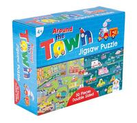 Hey Hugo | Double-Sided Around The Town Floor Puzzle for Children | Large Colourful 50 Pieces Road Puzzle | Educational Jigsaw Puzzles for Kids Ages 4 and Up | Fun Learning Toy for Kids