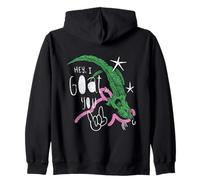 HEY, I GOAT YOU! - Funny Goat Skull Art Zip Hoodie