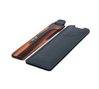 HEY JOE! Deluxe Comb with Leather Case | Men's Pocket Comb with Case Made of Natural Leather Brown