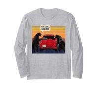 hey look the menu mountains forest camping wilderness bear Long Sleeve T-Shirt
