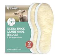 Hey Nature Lambswool Insoles, 2 Pairs, Warm Winter Shoe Insert, Men & Women