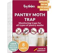 Hey Nature Pantry Moth Traps, 8 Pieces, Food Moth Trap, Non-toxic Moth Catcher With No Insecticides, Pheromone Moth Traps With Maximum Effect to Identify Infestation, Monitoring Trap Against Moths