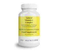 Hey Nutrition Natural Vitamin C 250mg Complex from Rosehip, Acerola, Blackcurrant, Guava, and Elderberry - Immune Function, Stress, Metabolic Health, & Fatigue - Non-GMO, 60 Vegan Capsules