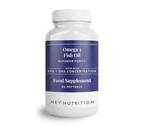 Hey Nutrition Pure Omega-3 Fish Oil 2000mg with Vitamin E - High EPA + DHA Concentration - Maintains Heart, Joint, Brain & Immunity Support - UK Manufactured - Non-GMO - 60 Softgels