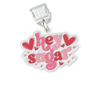 Hey Sugar Charms for Kindle for Phone, Dust Plug Charm 1.5 Inches Girly, Coquette, Aesthetic, Pink, Sweet Love, Valentine's Day Lightning/Type C Charging Port Acrylic Material Accessories for E-Reader