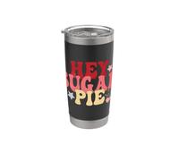 Hey Sugar Pie Retro Typography Hearts Stars Design Stainless Steel Insulated Tumbler