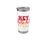 Hey Sugar Pie Retro Typography Hearts Stars Design Stainless Steel Insulated Tumbler