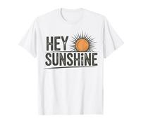 Hey Sunshine Retro Sun Graphic Vintage Summer Aesthetic T-Shirt