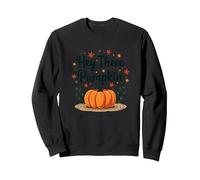 Hey There Pumpkin Fall Autumn Leaves Cute Greeting Sweatshirt, Adult Unisex, Black, S