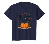 Hey There Pumpkin Fall Autumn Leaves Cute Greeting T-Shirt, Kids, Navy, 4 Years