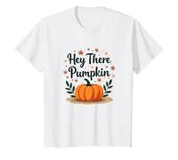 Hey There Pumpkin Fall Autumn Leaves Cute Greeting T-Shirt, Kids, White, 2 Years