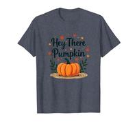 Hey There Pumpkin Fall Autumn Leaves Cute Greeting T-Shirt, Men, Heather Blue, XL