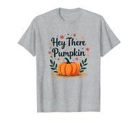 Hey There Pumpkin Fall Autumn Leaves Cute Greeting T-Shirt, Men, Heather Grey, XL