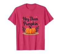 Hey There Pumpkin Fall Autumn Leaves Cute Greeting T-Shirt, Men, Red Heather, L
