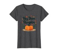 Hey There Pumpkin Fall Autumn Leaves Cute Greeting T-Shirt, Women, Dark Heather Grey, L