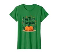 Hey There Pumpkin Fall Autumn Leaves Cute Greeting T-Shirt, Women, Kelly Green, XX-Large