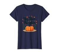 Hey There Pumpkin Fall Autumn Leaves Cute Greeting T-Shirt, Women, Navy, S