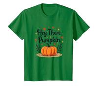 Hey There Pumpkin Fall Autumn Leaves Cute Greeting T-Shirt, Youth, Kelly Green, 2T