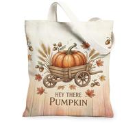 Hey There Pumpkins Harvest Quote Autumn Canvas Tote Bag 13x15 Inch | Rustic farm aesthetic, Harvest theme, Seasonal fall charm, Cozy autumn Aesthetic