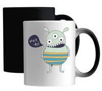 Hey Yo Three Eyed Monster Sketch Ceramic Magic Mug White