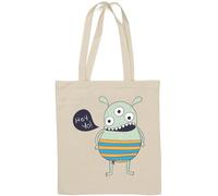 Hey Yo Three Eyed Monster Sketch Natural Cotton Tote Bag White