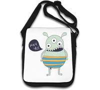 Hey Yo Three Eyed Monster Sketch Shoulder Bag White