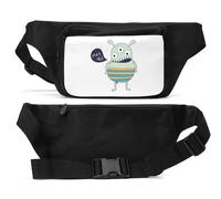 Hey Yo Three Eyed Monster Sketch Unisex Waist Bag Black