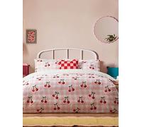 Heya Home Cherry Gingham Printed King Duvet Cover Set Pink, Pink