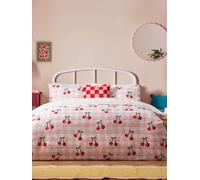 Heya Home Cherry Gingham Duvet Set- Single Pink