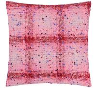 Heya Home Connie Check Feather Filled Cushion,Pink/Cobalt,45 x 45cm