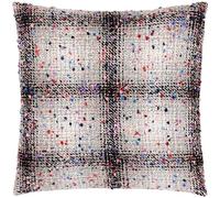 Heya Home Connie Check Polyester Filled Cushion,Grey/Black,45 x 45cm