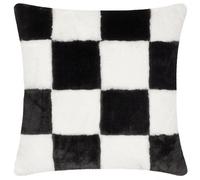 Heya Home Cozee Check Faux Fur Feather Rich Cushion