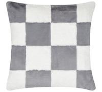 Heya Home Cozee Check Faux Fur Feather Rich Cushion