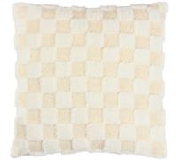 Heya Home Cushion Check It Square Boucle & Fleece Dreamy Cream 45x45cm