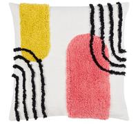 Heya Home Elmer Cushion Cover,Citrus/Pink,45 x 45cm