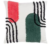 Heya Home Elmer Cushion Cover,Pink/Jade,45 x 45cm