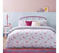 Heya Home Gingham Bows Printed Reversible Duvet Cover Set | Various Colours
