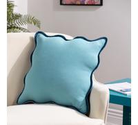 Heya Home Wiggle Reversible Piped Ready Filled Cushion in Blue | Size: 45 cm x 45 cm Heya Home Blue 45 cm x 45 cm