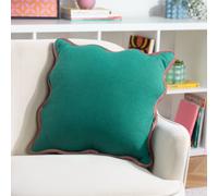 Heya Home Wiggle Reversible Piped Ready Filled Cushion in Green | Size: 45 cm x 45 cm Heya Home Green 45 cm x 45 cm