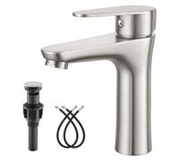 Heyalan Bathroom Sink Faucet with Pop-Up Drain, Brushed Nickel