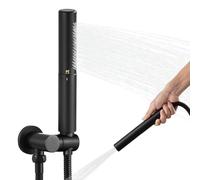 Heyalan Brass 2 in1 Function Handheld Spray Hand Shower High Pressure Handheld Sprinklert Shower Wand with Shower Hose and Adjustable Hand Shower Holder, Matte Black
