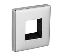 Heyalan Hand-held Shower Holder Flange Plate Polish Chrome Modern Shower Escutcheon Cover Plate 2.5'' Shower Wand Bracket Replacement Cover Plate, Square Escutcheon Wall Cover 1pc