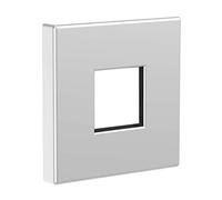 Heyalan Modern 2.5” Square Shower Arm Flange Shower Head Arm Replacement Cover Plate, Polish Chrome Square Escutcheon Wall Cover 1pc